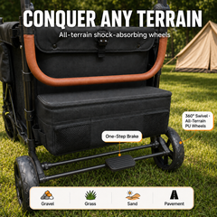 Touheart Wagon Stroller 4 Passenger with Adjustable Canopy, 5-Point Harnesses, Removable Seats, Black