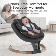TouHeart Electric Baby Swing for Infant,5-Speed Sway & Vibration, Remote Control,10 Lullabies,Black