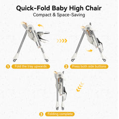TouHeart Baby High Chair and Swing Combo, 6-in-1 Convertible Highchair for Infants and Toddlers, Gray