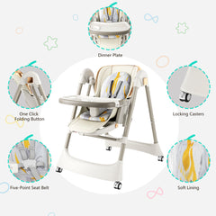 TouHeart Convertible Baby High Chairs and Swings Combo