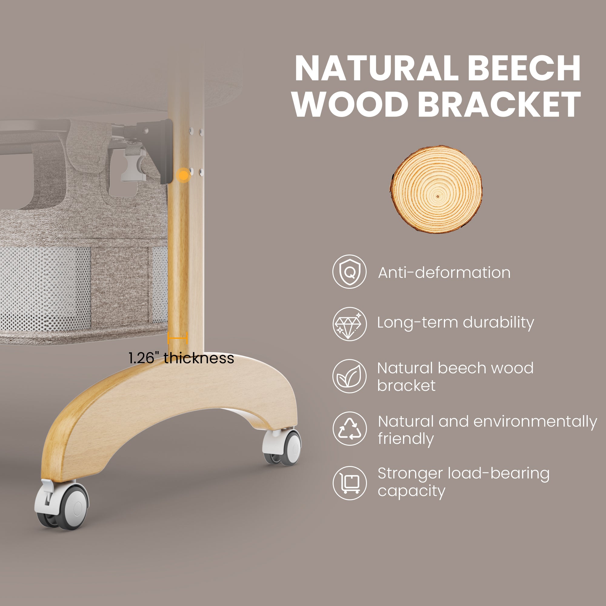 TouHeart 3 in 1 Baby Bedside Bassinet for Babies 0-6 Months, Easying Folding